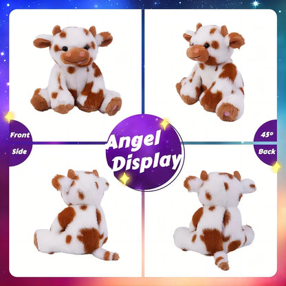 LED Plush Cow Lighting Up Stuffed Animal Diary Cattle Floppy Night Lights Glow in The Dark Birthday Festival For Toddler Kids