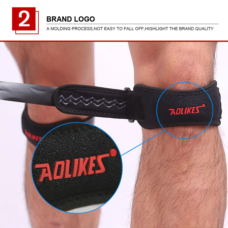 AOLIKES 1PCS Knee Braces for Knee Pain,Patella Knee Support Strap,Adjustable Patellar Tendon Stabilizer Band for Basketball