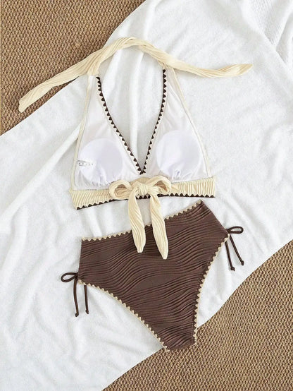 Sexy High Waist Bikinis Women's Swimwear Female Swimsuit For Swim Wear Bathing Suits Brazilian Bikini Set Beachwear Pool Bather