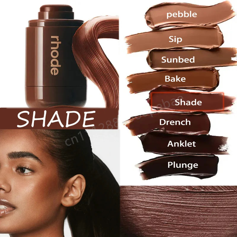 Rhodeskin Contour Stick Waterproof Bronzer Natural Finish Nose & Jawline Contouring Pocket Gift for Women Daily Party Makeup