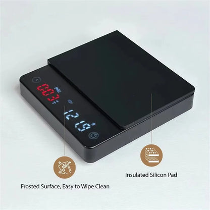 Coffee Scale Nano Coffee Scale with Timer Espresso Scale with Auto Peel Touch Sensor and Silicone Lid