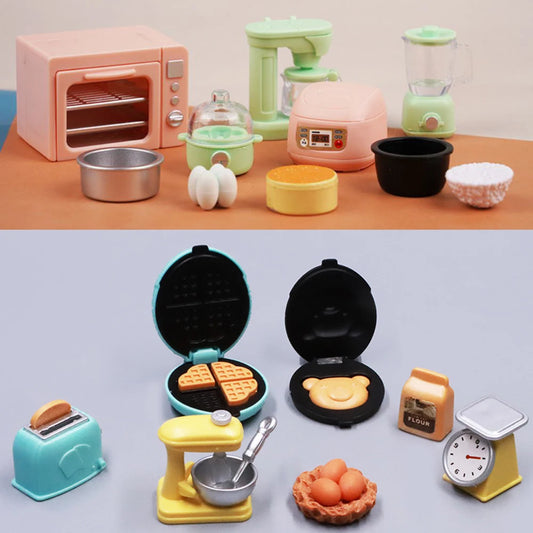 Cooking Set 1:12 Rice Cooker Kitchen Furniture Model Pretend Game Dollhouse Miniature  Scene Cake Toy Children Birthday Gift