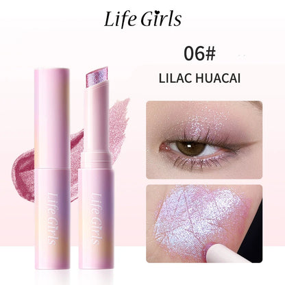 Water-Gloss Jelly Eyeshadow Stick Is a One-Swipe Makeup Highlight Eyeshadow Stick with Pearl Shimmer in Multiple Colors. Luminous Highlight Eyeshadow Stick Is a Two-Use Stick for Eyebrows. Waterproof Effect That Lasts Long an