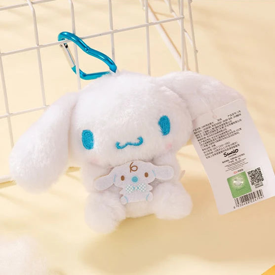 Genuine Sanrio Hello Kitty Kuromi Melody Pachacoo Cinnamoroll Stuffed Toy Pendant Cute Plush Toys Keyring Keychain Birthday Gift