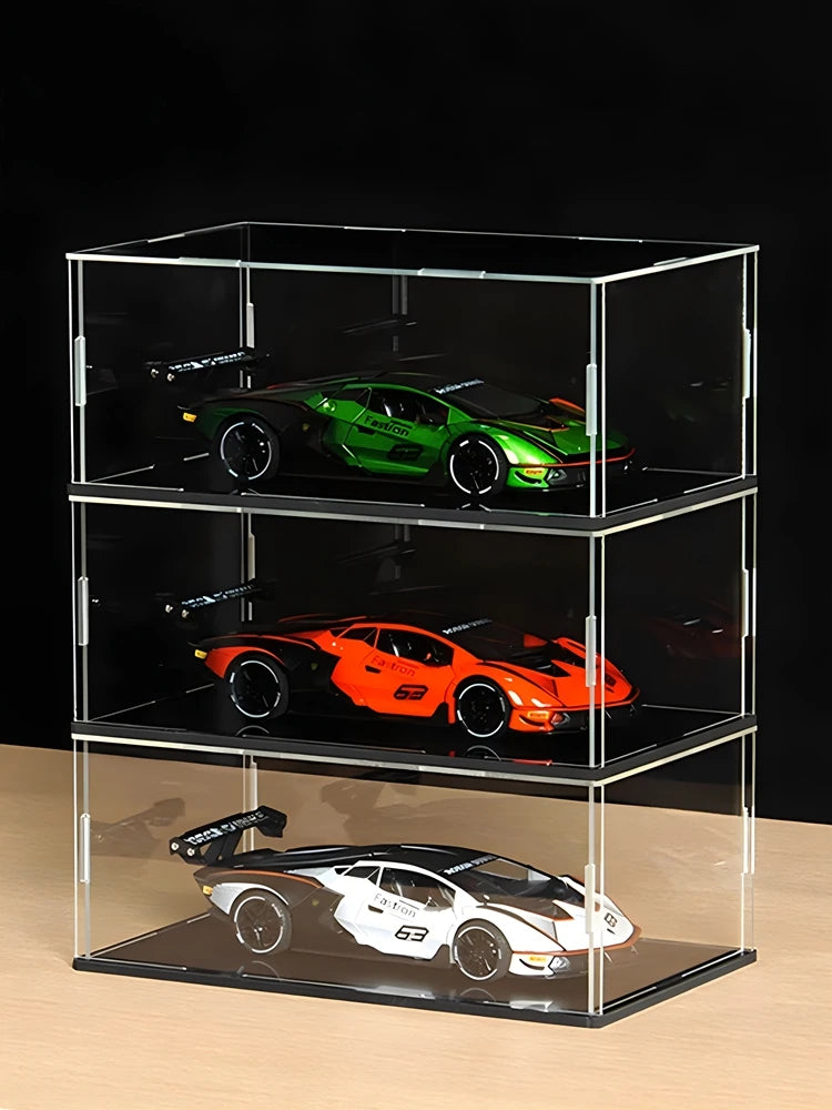 1pc Clear Acrylic Display Case Dustproof Toys Figures Car Trucks Vans Model Box Collection Storage Organizer Countertop Show Box