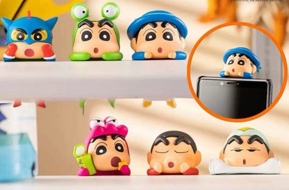 6pcs Anime Figure Xiaoxin Screen Lying Style Blind Box Kawaii Car Ornament Cartoon Figure Display Decor Craft Toys Festival Gift