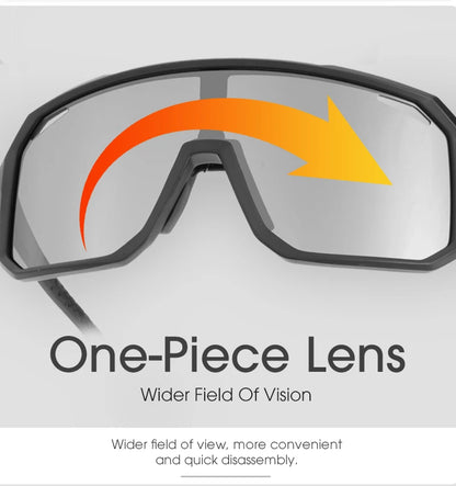 2 Packs Photochromic Riding Cycling Sunglasses Mtb Cycling Glasses Goggles Bicycle Mountain Bike Men's Women Sport Eyewear