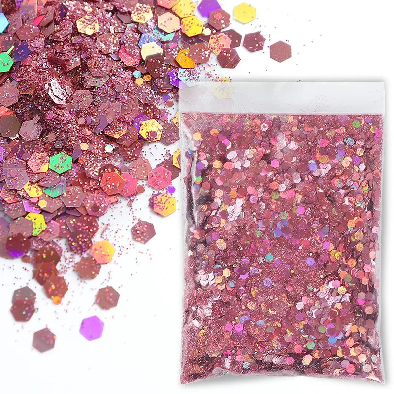 50g Chunky Glitter Holographic Laser Flakes Nail Glitter Powder For Jewelry Making Diy Resin Art Craft Fine Iridescent Sequins