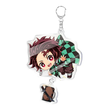 Demon Slayer doll toy Kimetsu No Yaiba Blade of Ghost Keychain Acrylic Pendant Car Key Chain Fans kids Xmas Gift Anime Jewelry