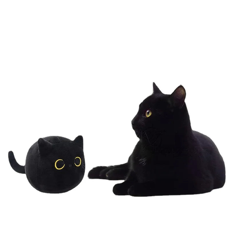 15cm/25cmFluffy Black Cat Plush Toys Stuffed Animal Cats Soft Pillow Nap Cushion Home Decoration Creative Birthday Gift for Kids