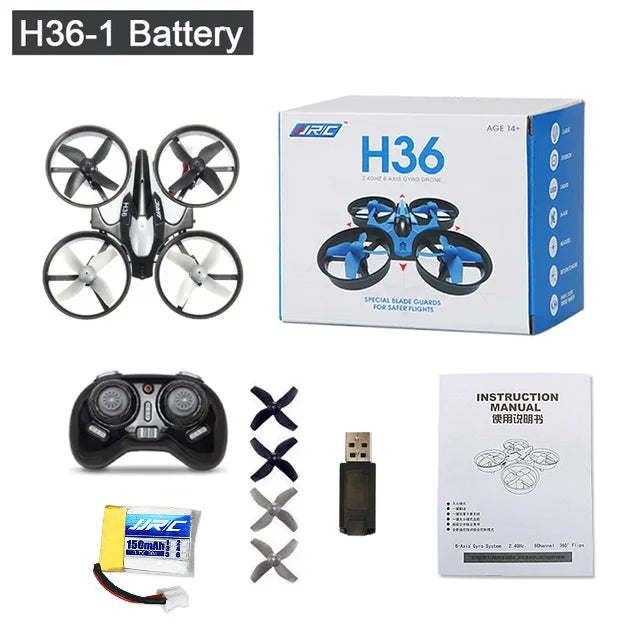 JJRC H36 Mini Rc 2.4G Drone 6-axis Headless Mode UAV Collision Avoidance Helicopter 360° Flipping Quadcopter Aircraft Boys Toys