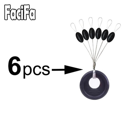 60 pcs 10 Group Rubber Silicon Space Bean Profession Fishing Float Resistance Anti-Strand fishing Line gear Connector Stopper