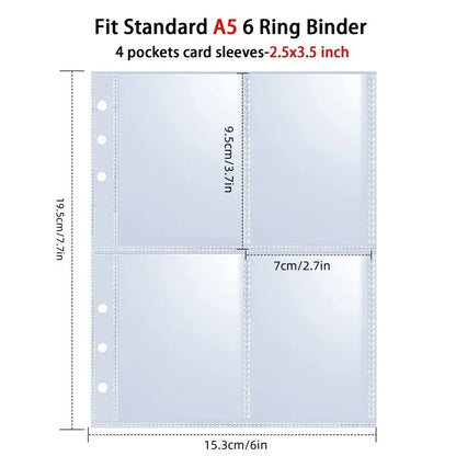 25pcs Page(4 Grids) Photo Card A5-Binder Kpop Photo Albums Idol Cards Loose-leaf Collect Book Binder Binder Photocard Holder