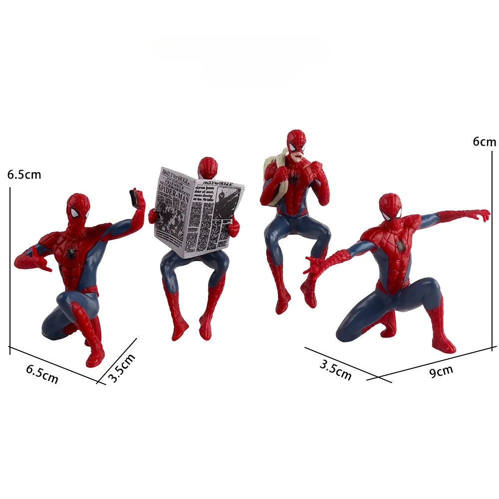 4PCS Hasbro Marvel Spider Man Superhero Spiderman 7-9cm Action Figure Spider-Man Anime Collection Mini Toys Model Children Gift