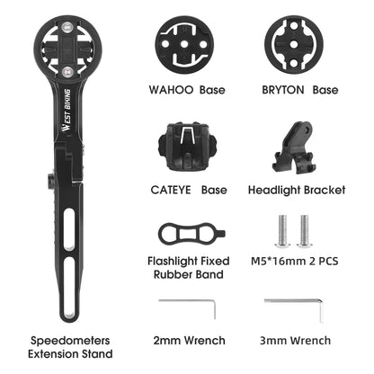 WEST BIKING Bike Speedometer Bracket Lightweight Integrated Bike Computer Extension Stand For Wahoo Bryyton Bicycle Accessories