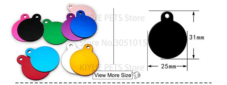 Personalized Random Mix 20pcs Aluminum Pet Dog Tag Nameplate Pedant For Cat Collar Ring Anti-Lost Accessories