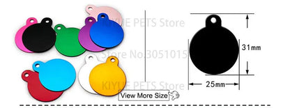 Personalized Random Mix 20pcs Aluminum Pet Dog Tag Nameplate Pedant For Cat Collar Ring Anti-Lost Accessories