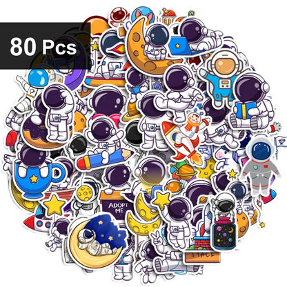 40-240pcs Astronaut Cosmonaut Stickers Cartoon Cute Decals Toy Stationery Guitar Phone Laptop Luggage Car Graffiti Kids Sticker