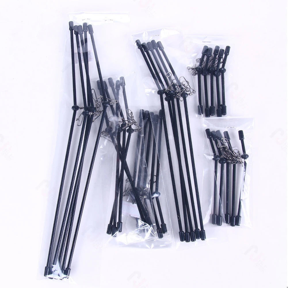 5Pcs Fishing Anti-Tangle Feeder Boom Spacer With Snaps Balance Connector Tackle Rolling Swivel Snaps Balance Connector