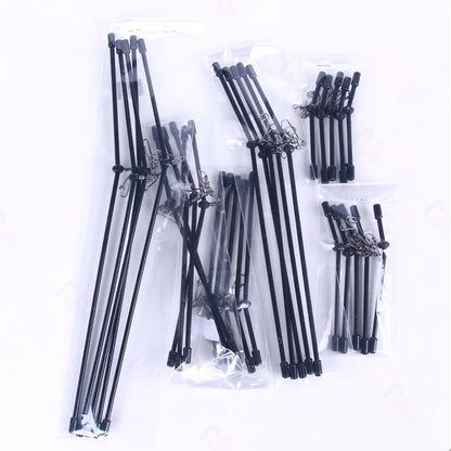 5Pcs Fishing Anti-Tangle Feeder Boom Spacer With Snaps Balance Connector Tackle Rolling Swivel Snaps Balance Connector