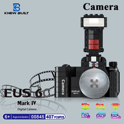 KNEW BUILT Vintag Camera Model Mini Bricks for Kids Learning Toy Educational Building Block Model Construction Kits for Children