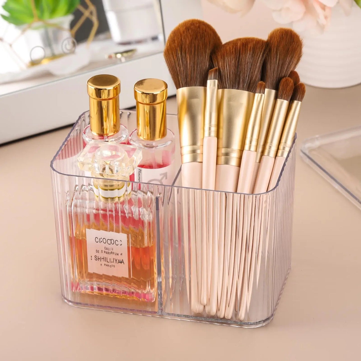 Qtip Holder Dispenser  Clear Bathroom Organizer Jar  Swab/Pad/Ball Holder Container Cosmetics Storage Boxes for Vanity