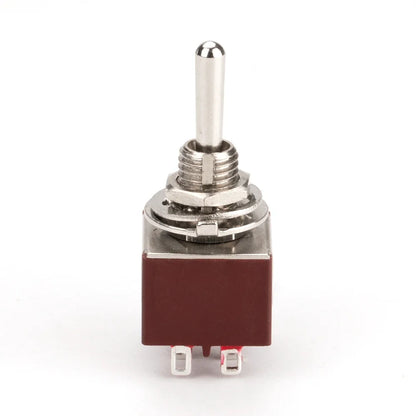 DAIERBUMP 10PCS Locking Toggle Switch ON ON 3 Position DPDT 6MM Guitar Mini Rocker Toggle Switch for Car Motorcycle