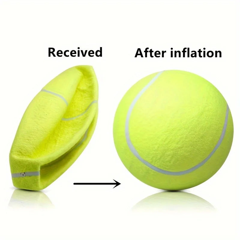 Durable Rubber Tennis Ball Dog Toy for Medium Breeds - Interactive Chew and Training Accessory