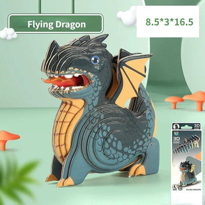 3D Jigsaw Puzzles for Kids Jurassic World Dinosaur Educational Toys Paper Animal Puzzle Cartoon Model Toys Children's Day Gift