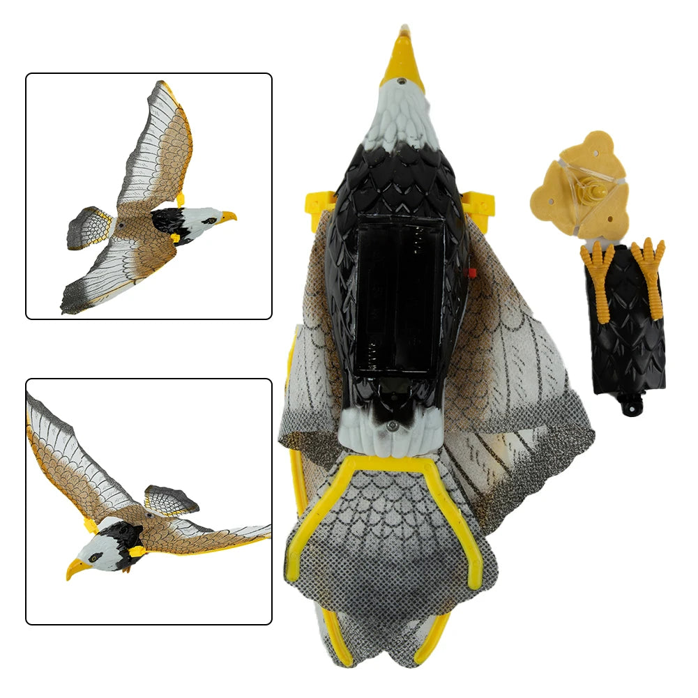 Hanging Eagle Bird Deterrent, Flying Owl Repellent Scarer Emulation Flying Hawk Bird Garden Scarecrow Yard Outdoor Pest Control