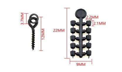Hirisi 50pcs Rubber Beads for Carp Fish Hook Carp Fishing Accessories Fish Hook Stoper 20pcs Fishing Boilie Screw Chod Rigs