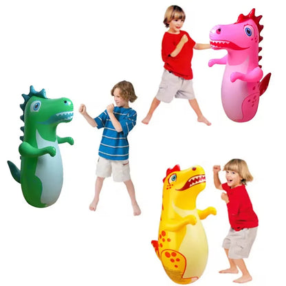 Tumbler Boxing Inflatable Standing Punching Bag Parent Child Toy for Boys Games Sport Dinosaur Model Kids Activity Outdoors Gift