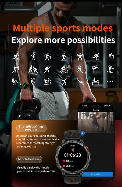 2026 New T-Rex3 Pro GPS Tracker 1100mAh Smartwatch Men 120-Day Standby Clock Rugged Outdoor Sport 10ATM Waterproof Call Watches