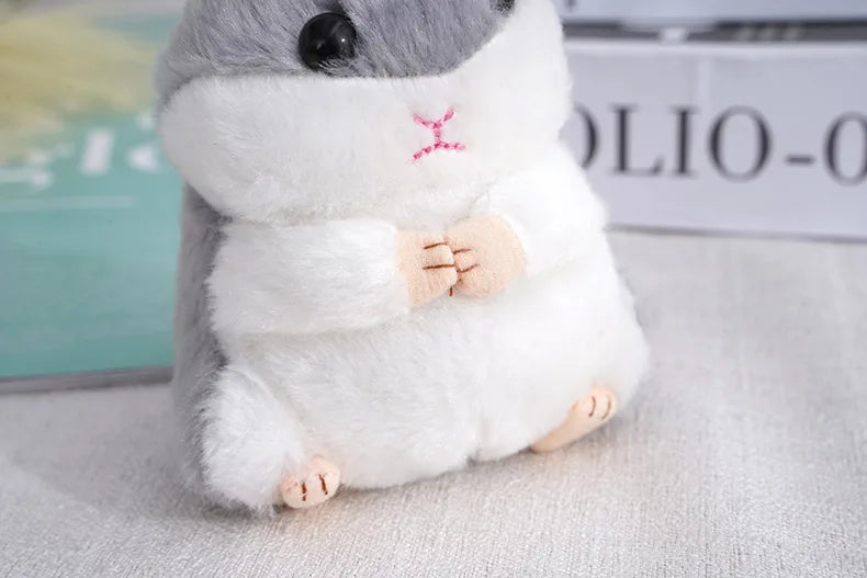Fluffy Hamster Doll Plush Toys Keychain Pendant Women Girl Faux Fur Pompom Key Ring Trinkets Handbag Backpack School Bag Pendant