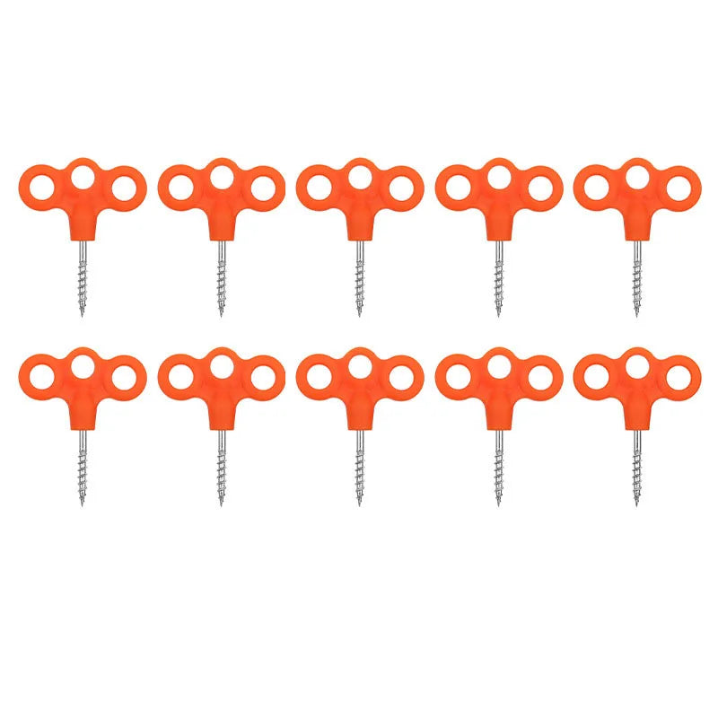 Outdoor Camping Deck Nail Tent Pegs Screw Nail , Lightweight Windproof Rope Fixing Nail, Hiking Campsite Supplies