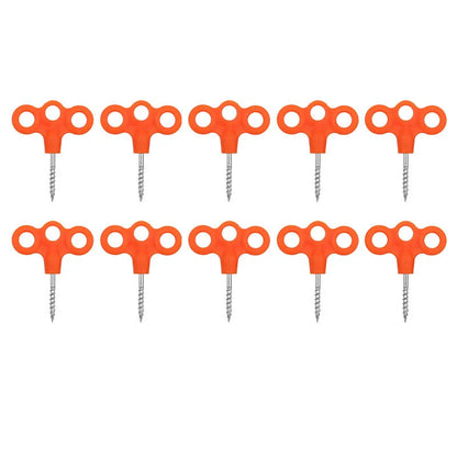 Outdoor Camping Deck Nail Tent Pegs Screw Nail , Lightweight Windproof Rope Fixing Nail, Hiking Campsite Supplies