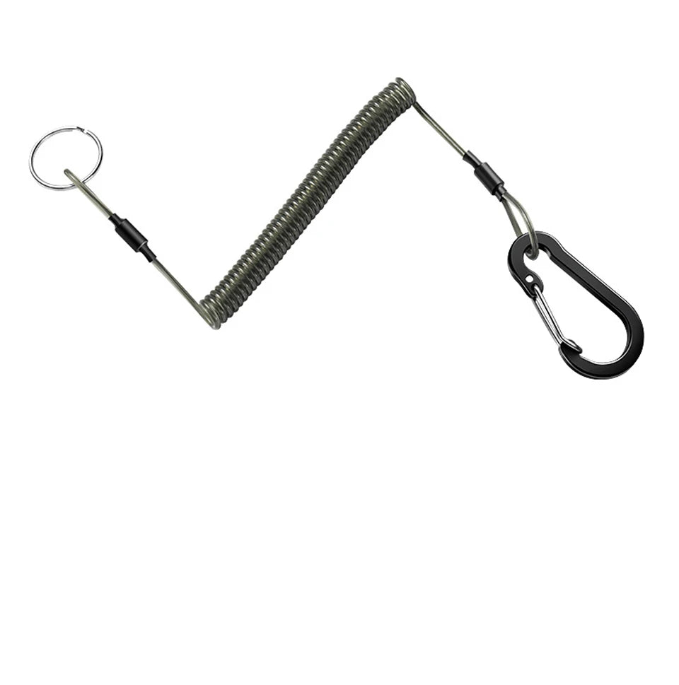 Durable Anti-Lost Lanyard 1/1.2/1.5/2.0m Telescopic Elastic Retention Rope Safety Spring Lanyard Rope Key Ring Chain Accessories