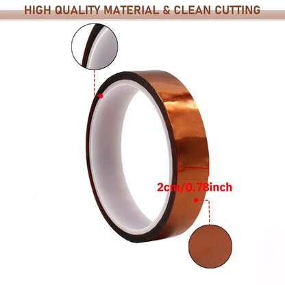 1PC Self Adhesive Tape 33M High Temperature Resistant Tape Electronics Industry Welding Polyimide Capton Insulating Tape