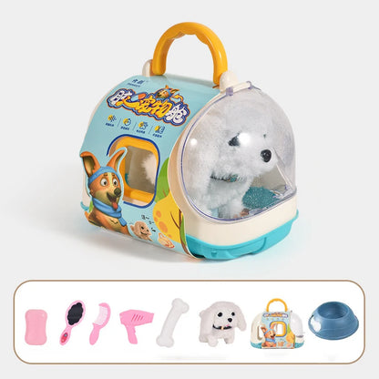 New Electronic Pet Dog Toy Walking Interactive Dog Plush Doll Toys Vibrating Automatic Moving Electric Puppy Gift For Baby Kids