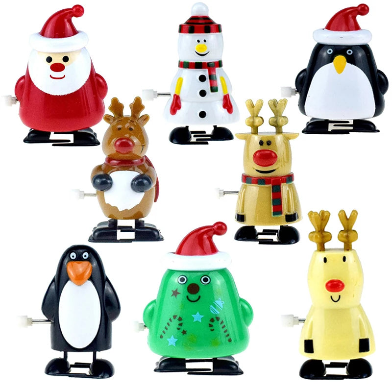 Christmas Ornament Children Toys Jumping Santa Claus Elk Snowman Penguin Kindergarten Festive Party Supplies New Year Gifts