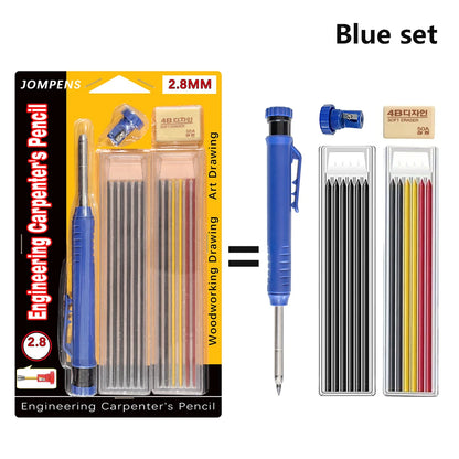 Solid Carpenter Pencil Set Deep Hole Marking Tool Pen Built In Pencil Sharpener Carpenter Lead Core Automatic Pencil Drawing Pen