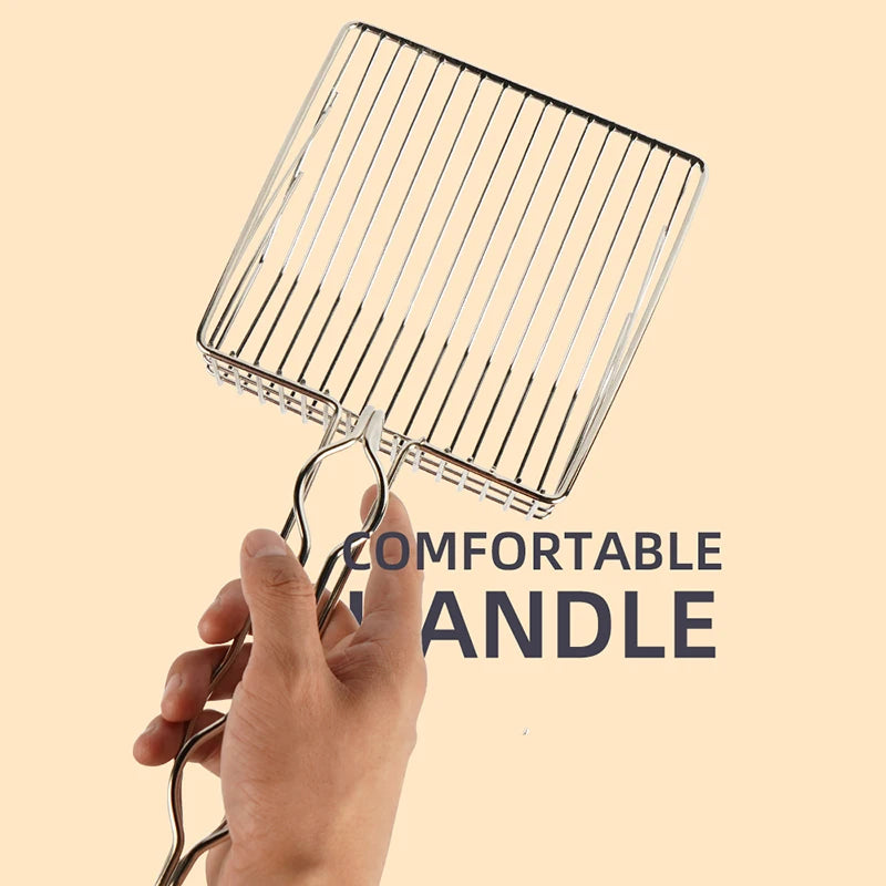 Pet Dung Shovel Stainless Steel Cat Litter Shovel Pet Cleaning Tool Cat Litter Spoon Stainless Steel Durable Handle