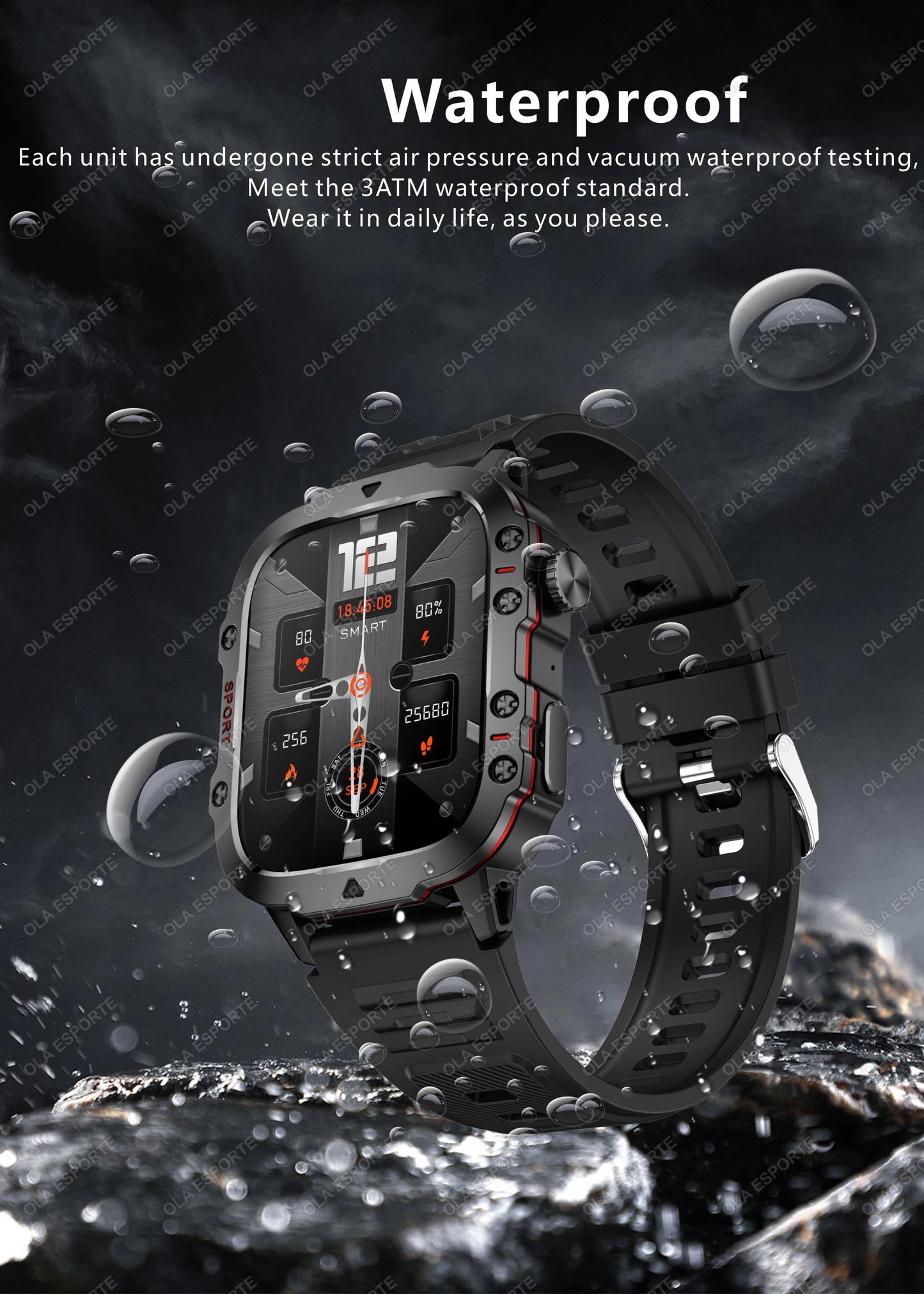 2025 Military Smartwatch GPS Men Flashlight Waterproof Outdoor Sports Tracker HD Bluetooth Calls Smart Watch New For Android IOS
