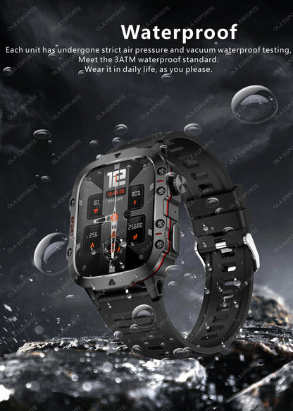 2025 Military Smartwatch GPS Men Flashlight Waterproof Outdoor Sports Tracker HD Bluetooth Calls Smart Watch New For Android IOS