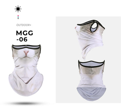 3D Animals Magic Scarf Bandana Breathable Neck Warmer Gaiter Hanging Ear Outdoor Sports Triangle Face Mask Neckerchief Summer