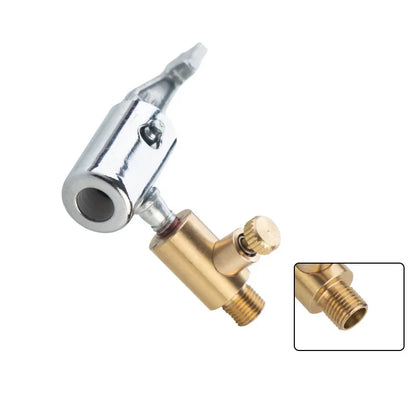 HOMEFISH American Thread Brass Air Pump Adapter, Quick Clip Air Chuck with Pressure Release for Tire Inflation