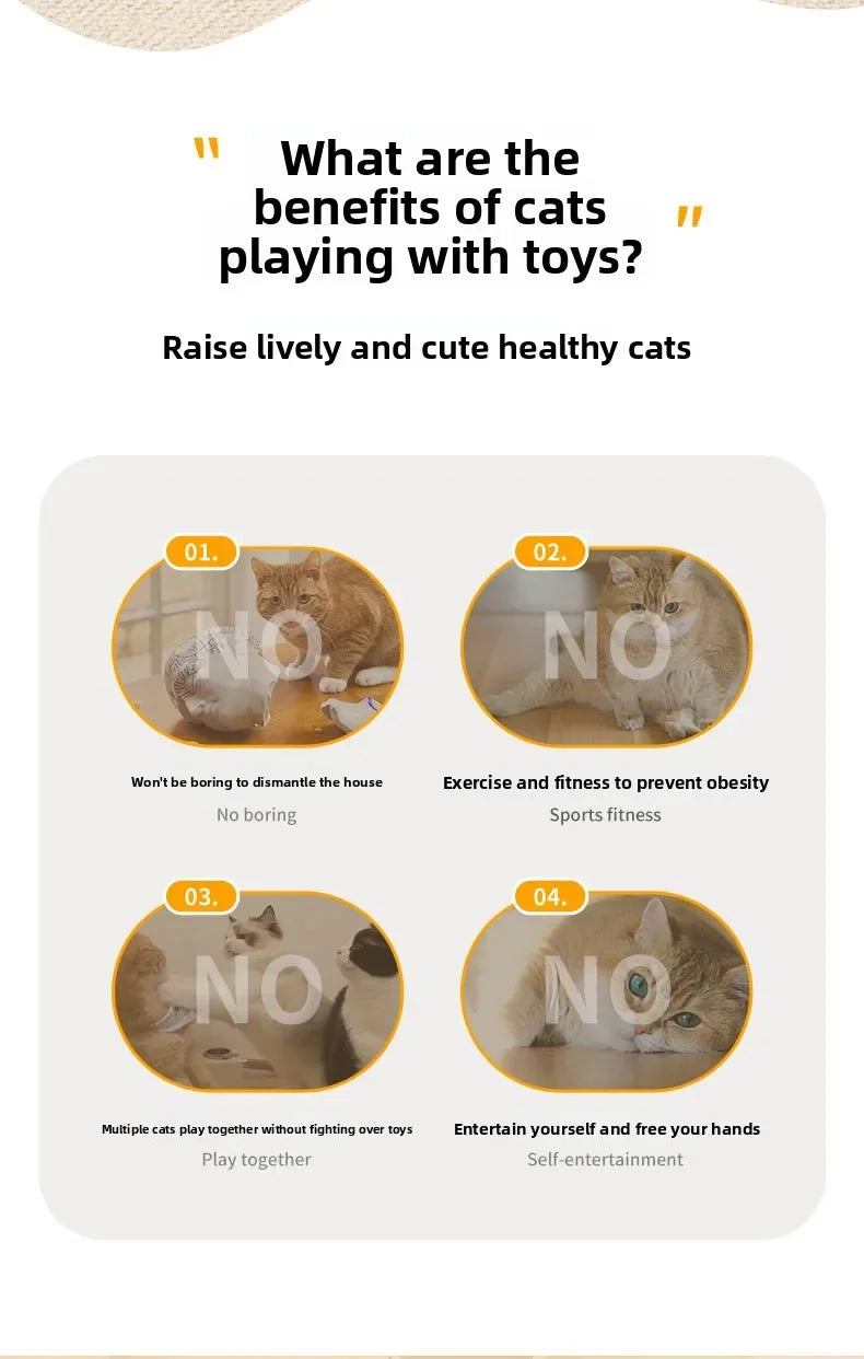 Electric cat turntable pet toy self-stimulating and relieving boredom automatic intelligent cat funny stick sports consumption