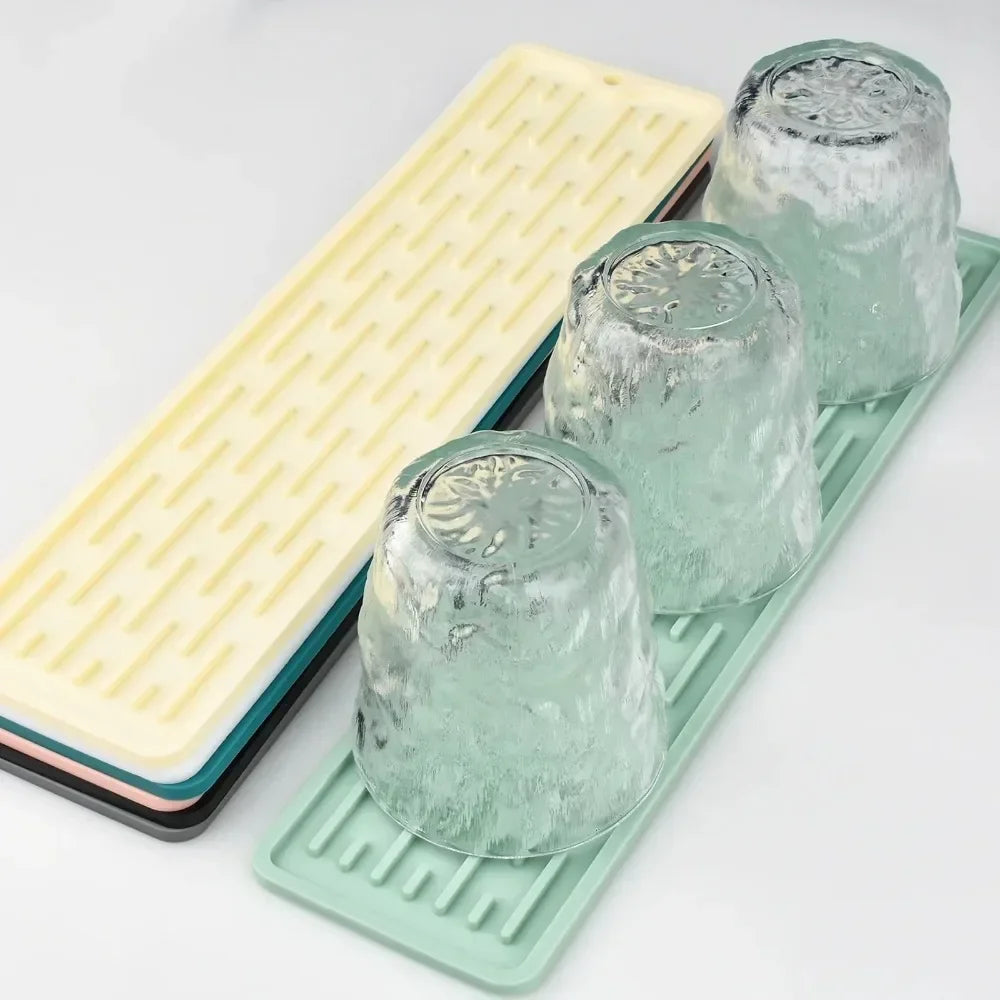 55/35cm Silicone Drainer Mat Anti Slip Sink Tray Tableware Cushion Organizer Kitchenware Protection Mat Kitchen Storage Pads