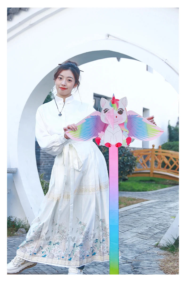 Yongjian Pink Unicorn Kite  small kite suitable for children or beginners, easy to fly With 50m kite string