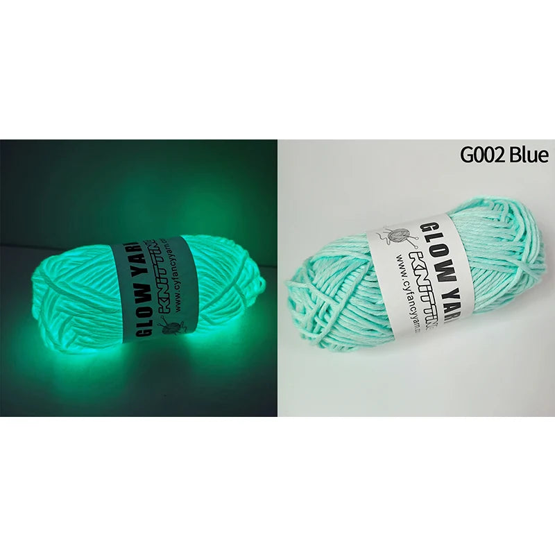 2023 Novel Functional Yarn Glow In The Dark Polyester Luminous Chunky Yarn 2mm for Hand Knitting Carpet Sweater Hat Wool Yarn